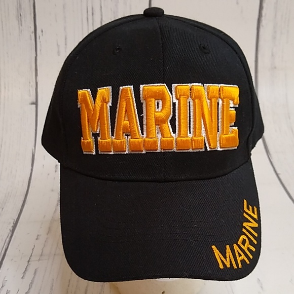 unbranded Other - Marine Black Yellow Strapback Hat Cap New